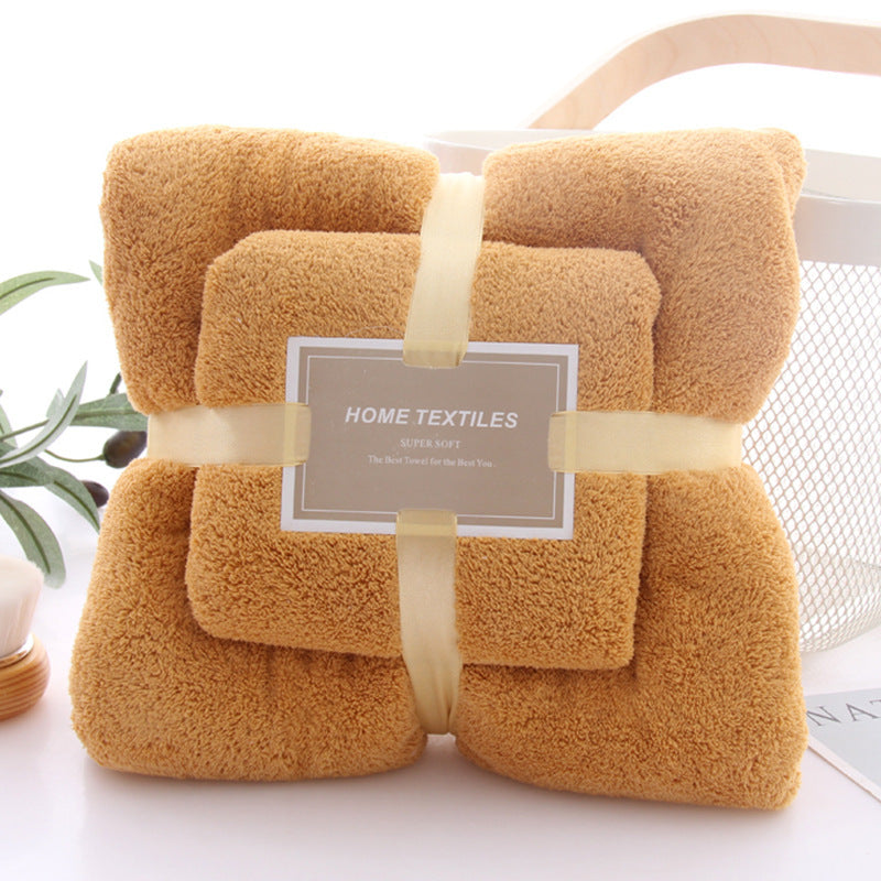 Coral fleece bath towel set