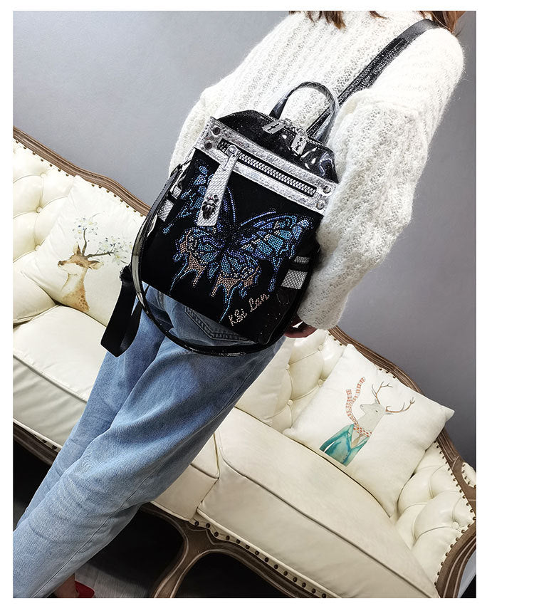 Rainbowsis  New Delicate Rhinestone Personality Butterfly Shoulder Bag