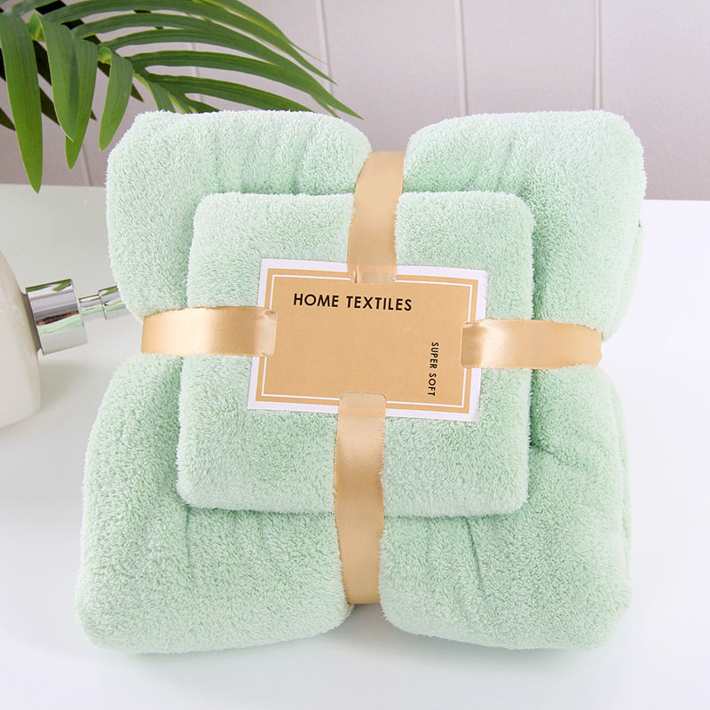 Coral fleece bath towel set