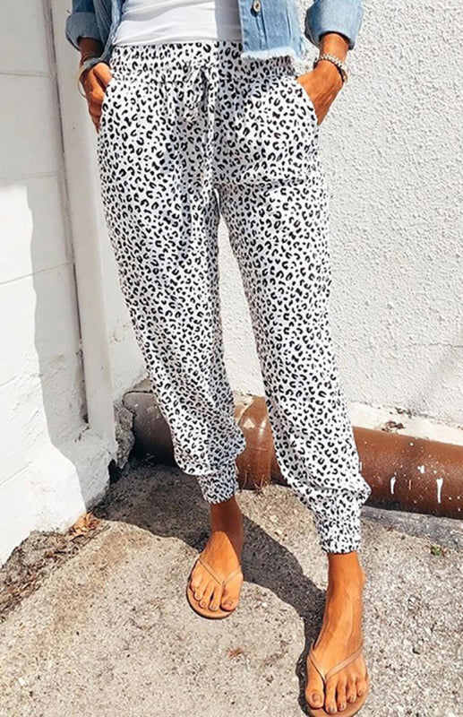 Ladies Casual Fashion Leopard Print Trousers