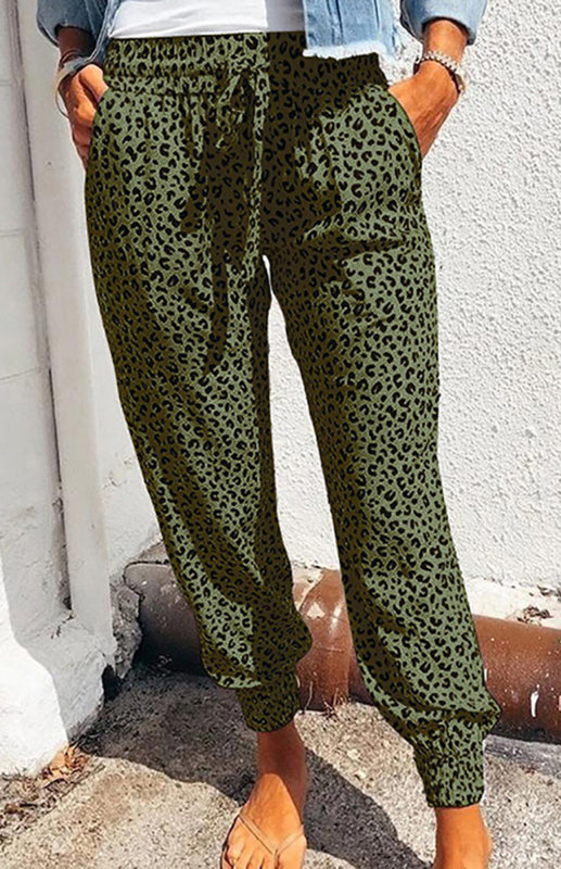 Ladies Casual Fashion Leopard Print Trousers