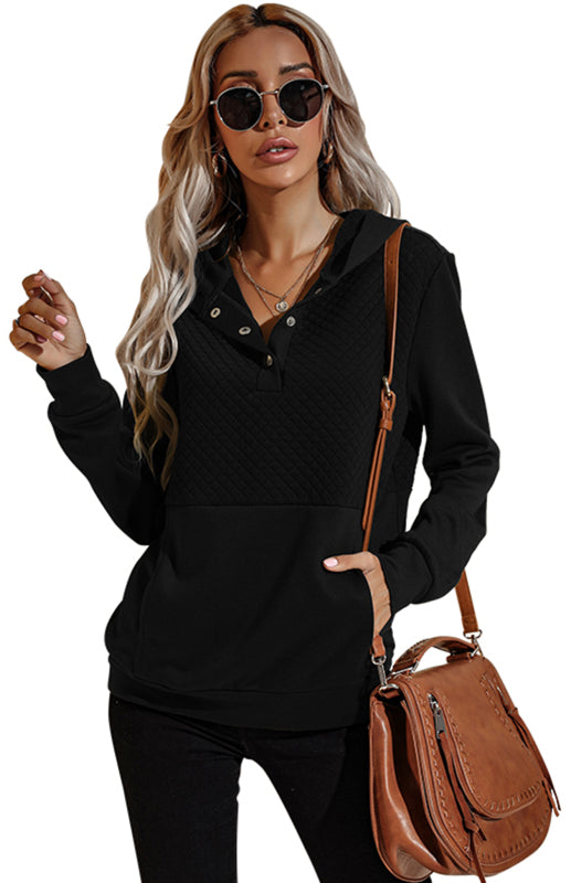 Women's Casual Long Sleeve Versatile Patchwork Hoodie