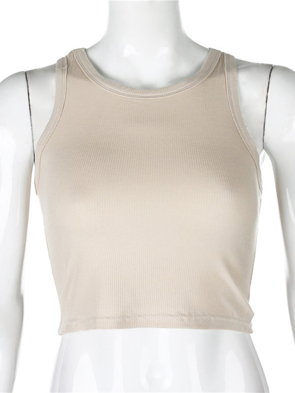 Women's Solid Color Basic Base Layer Stretch Tank Top