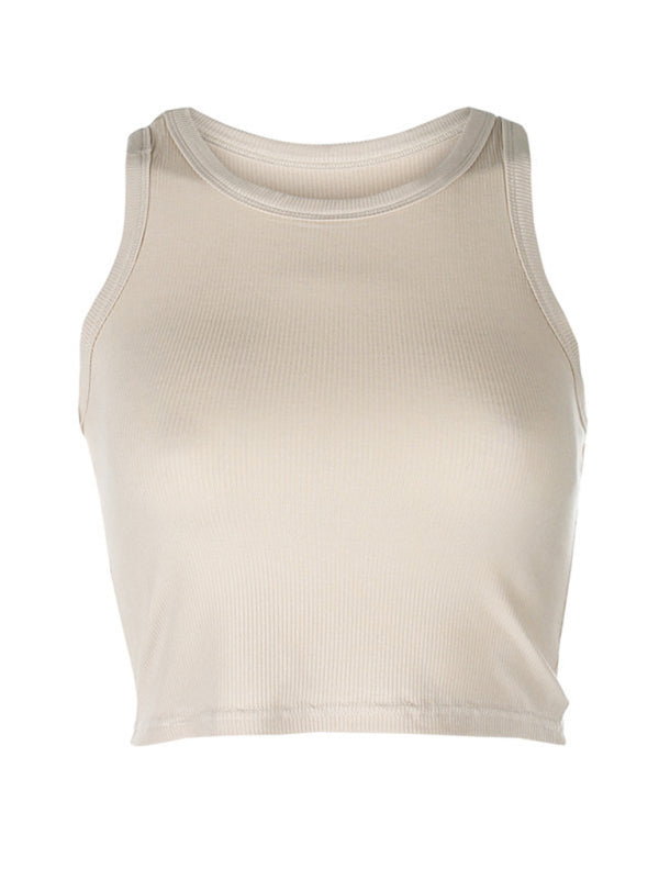 Women's Solid Color Basic Base Layer Stretch Tank Top