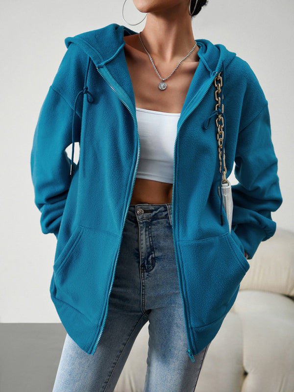 Women's Fashion Casual Loose Casual Sweater Cardigan Hooded Jacket