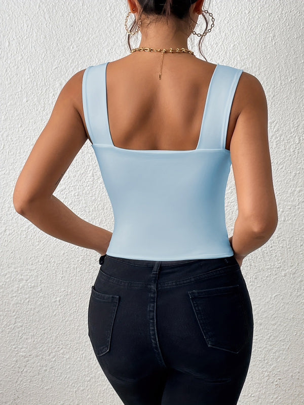 New camisole wide shoulder strap sexy slim hot girl sleeveless top