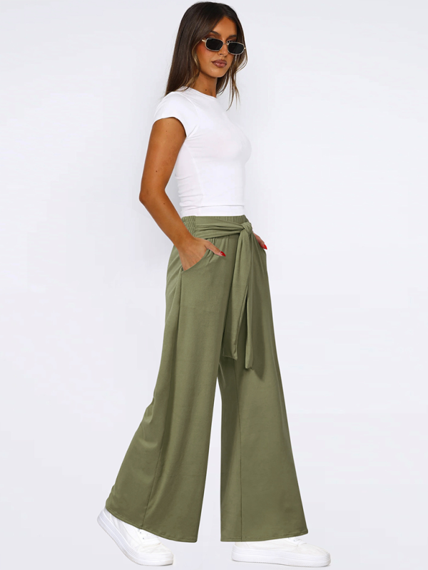 Solid color drapey wide-leg pants, casual and versatile, soft and comfortable yoga pants