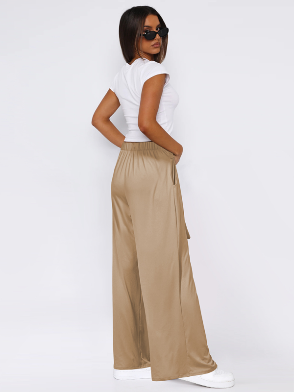 Solid color drapey wide-leg pants, casual and versatile, soft and comfortable yoga pants